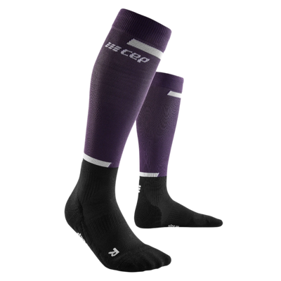 The Run Compression Tall Socks 4.0, Women, Violet/Black, Front View