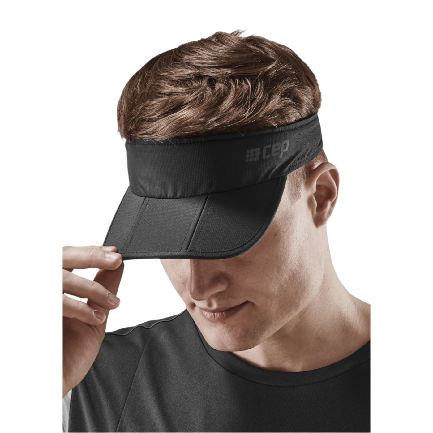 Run Visor, Black, Front Alternate View Model, Men