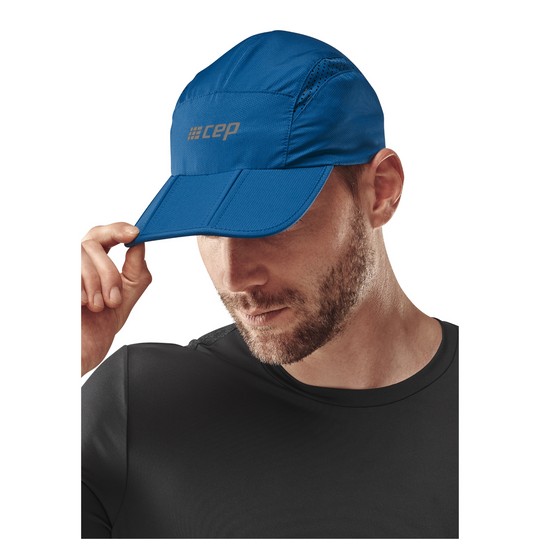 Boné Run, azul, modelo de visão alternativa frontal, masculino