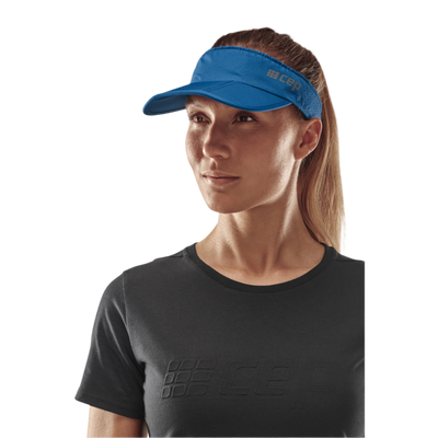 Run Visor, Blue, Front View, Women
