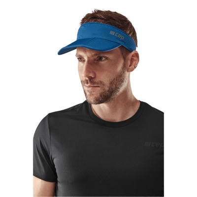 Run Visor, Blue, Front View, Men