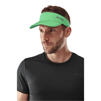 Run Visor, Green, Front View, Men