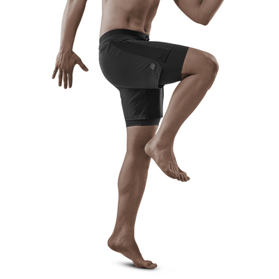 2-in-1 Training Shorts, Men, Black