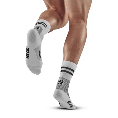 Training Mid Cut Compression Socks, Men, White Training, Back-View Model