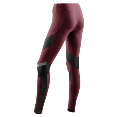 Training Tights, Women, Cardio Cherry Melange, Back View