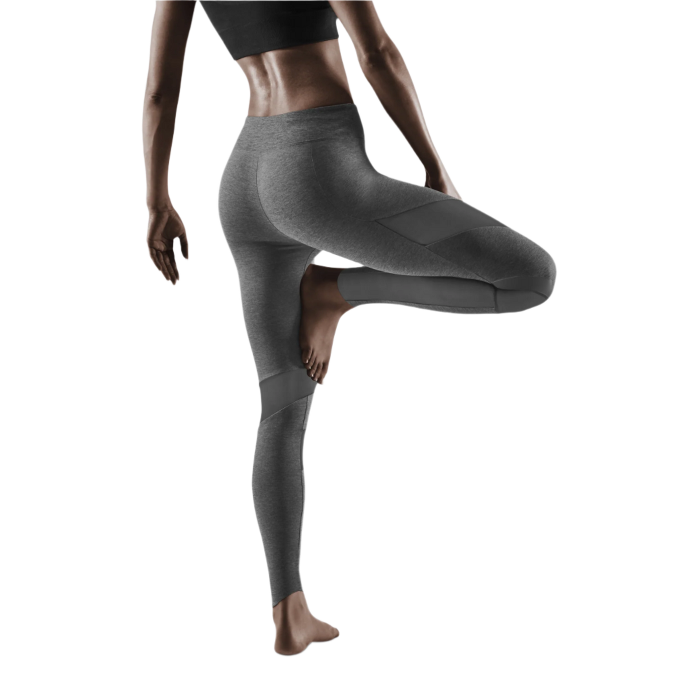 Training Tights, Women, Grey Melange, Back View Model