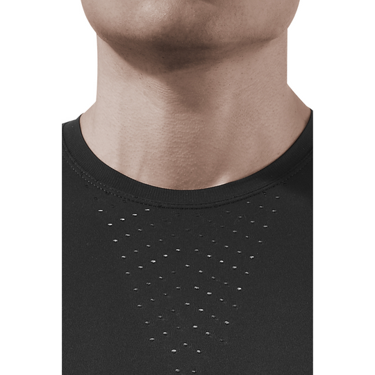 Camisa ultraleve manga longa, masculina, preta, detalhe frontal