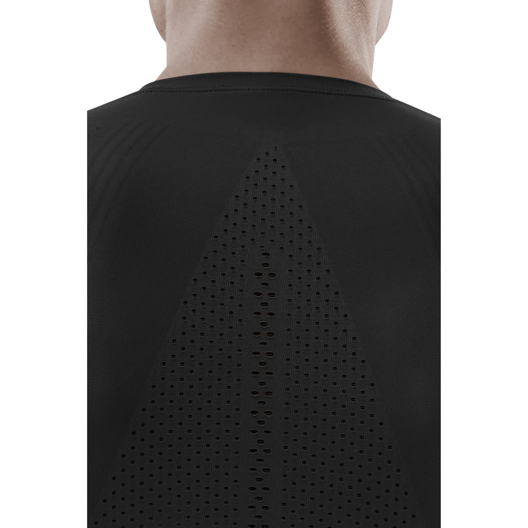 Camisa ultraleve manga longa, masculina, preta, detalhe nas costas