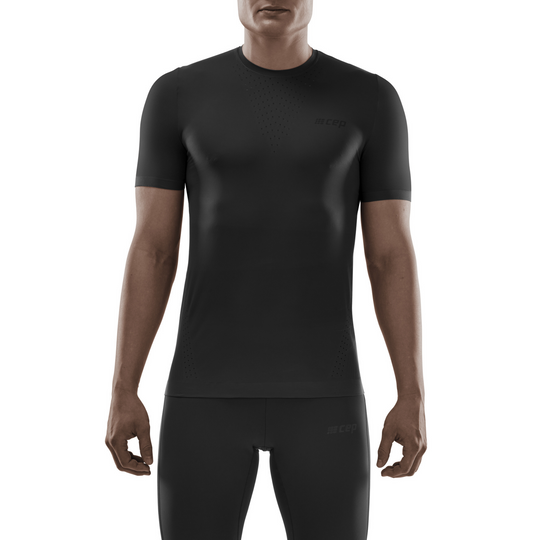 Camisa ultraleve de manga curta, masculina, preta