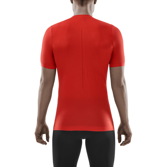 Ultralight Short Sleeve Shirt, Men, Lava, Back View Model