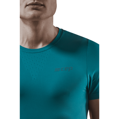 Ultralight Short Sleeve Shirt, Men, Petrol, Logo Detail