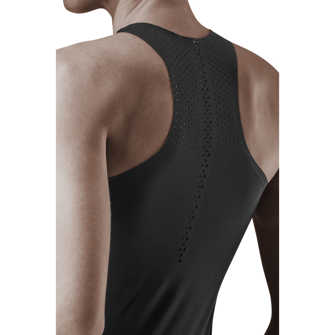 Camiseta de tirantes ultraligera, mujer, negro, detalle de espalda vista alternativa
