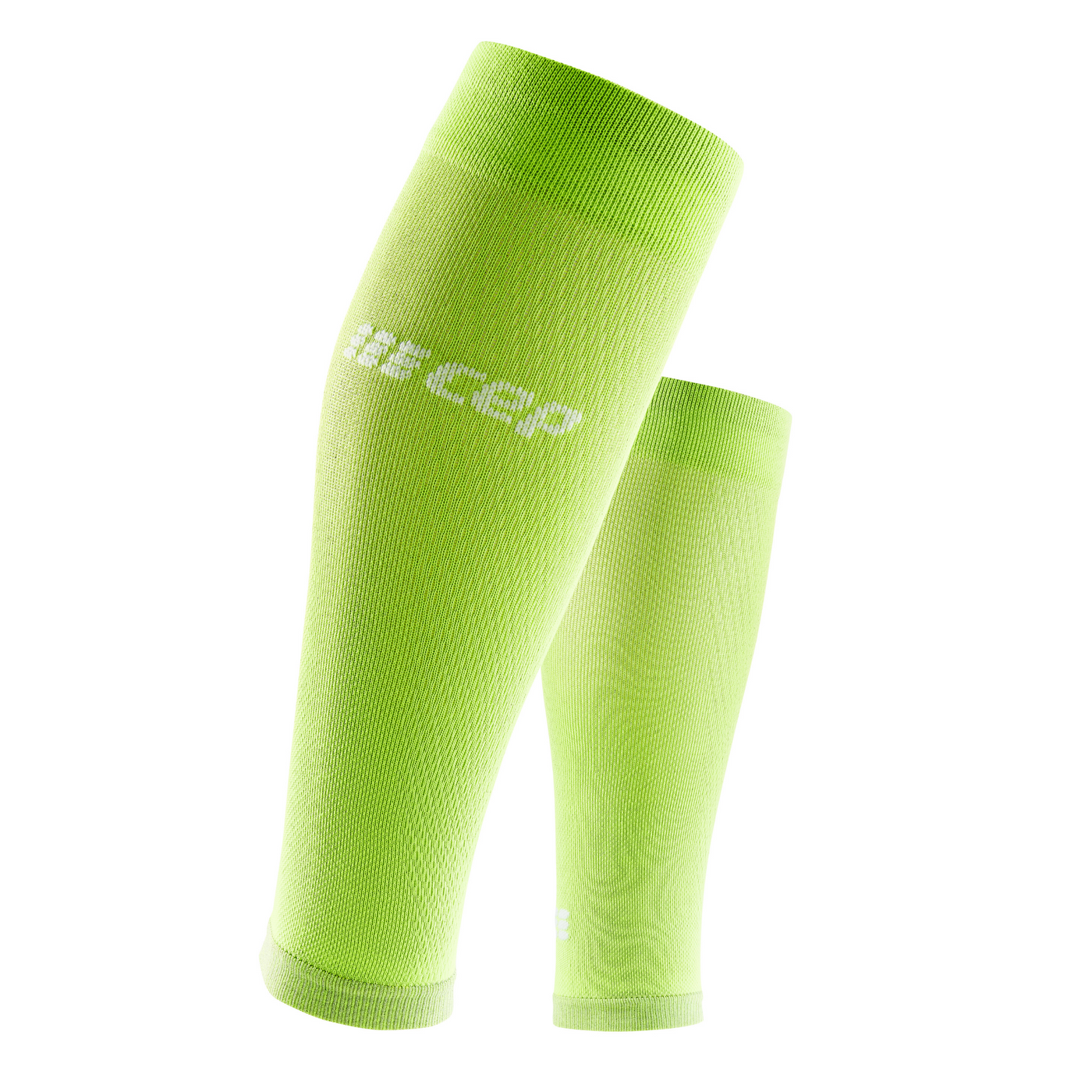 Ultralight Compression Calf Sleeves, Men, Flash Green, Front View