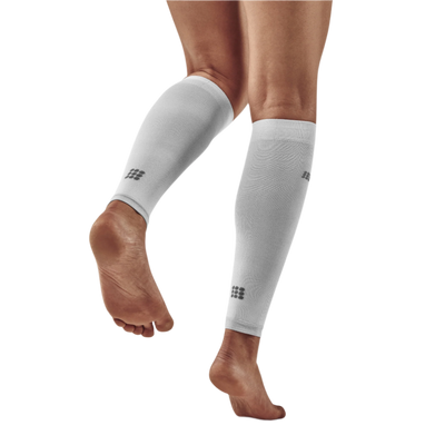 Ultralight Compression Calf Sleeves, Women, Carbon/White, Back View Model