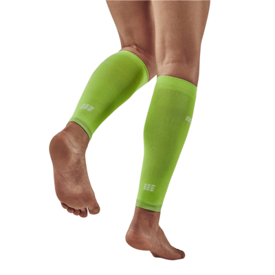 Ultralight Compression Calf Sleeves, Women, Flash Green, Back View Model