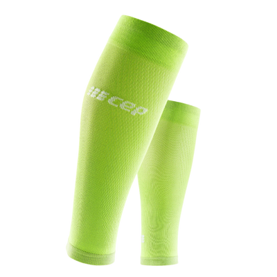 Ultralight Compression Calf Sleeves, Women, Flash Green, Front View