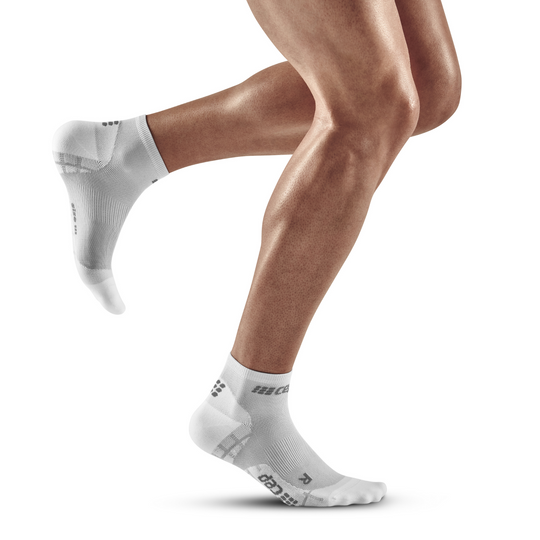 Εξαιρετικά ελαφριές κάλτσες συμπίεσης χαμηλής κοπής, ανδρικές, carbon/λευκά