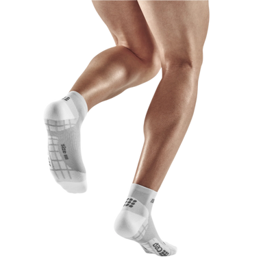 Ultralight Low Cut Compression Socks, Men, Carbon/White, Back View Model