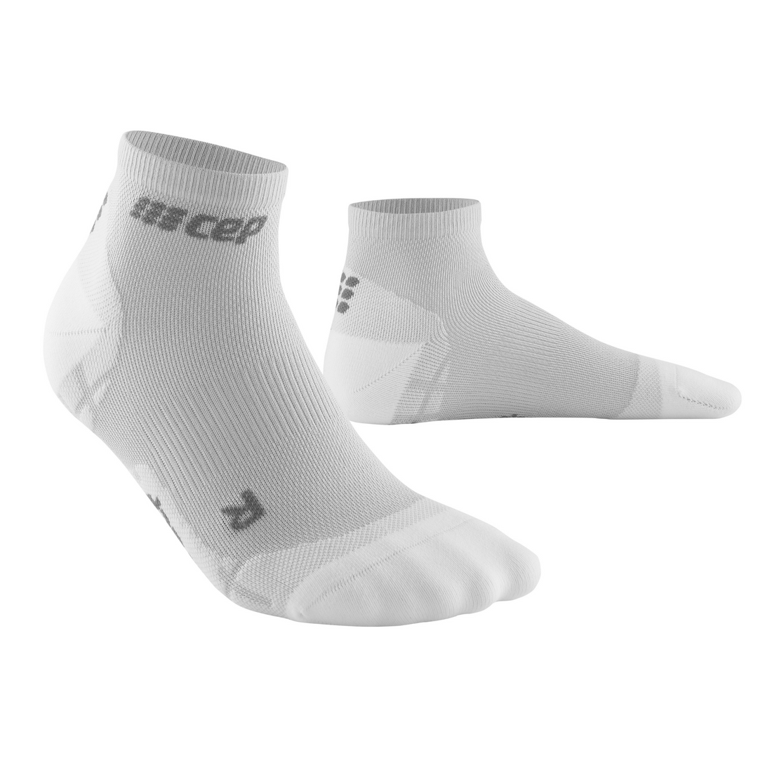 Εξαιρετικά Ελαφριές Κάλτσες Συμπίεσης Χαμηλής Κοπής, Ανδρικές, Carbon/Λευκό, Μπροστινή Όψη