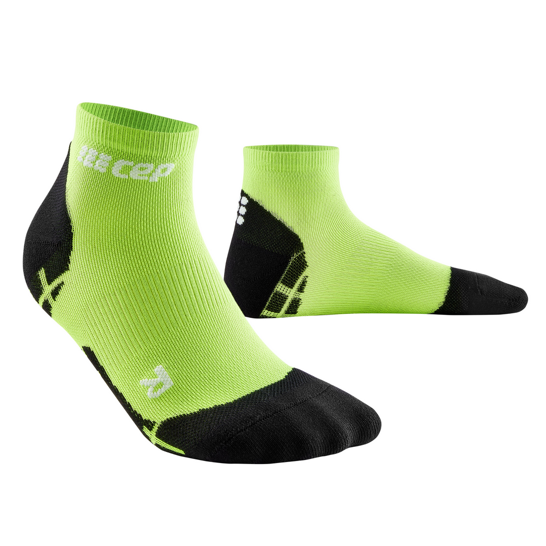 Ultralight Low Cut Compression Socks, Men, Flash Green, Front View