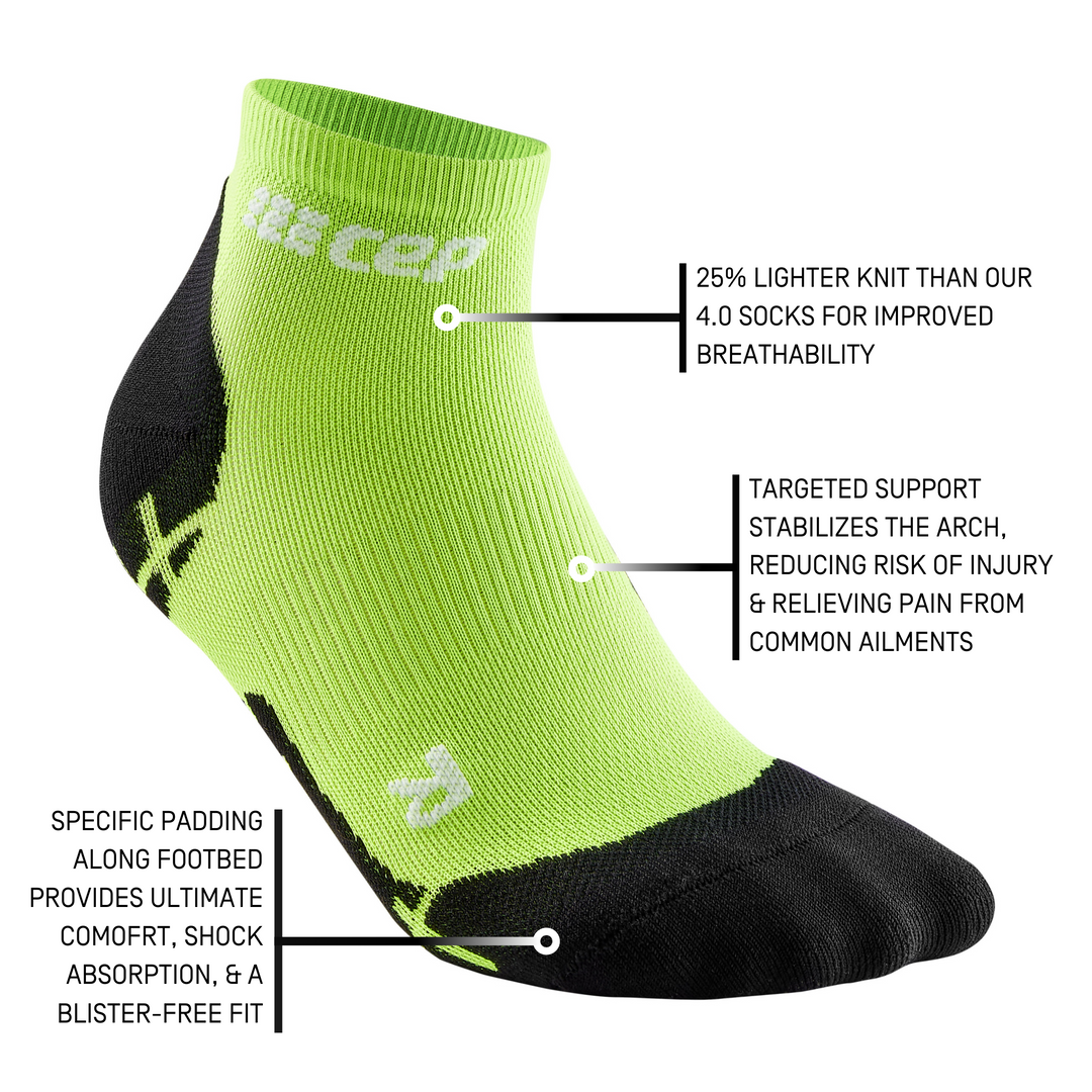 Ultralight Low Cut Compression Socks, Men, Flash Green, Detail