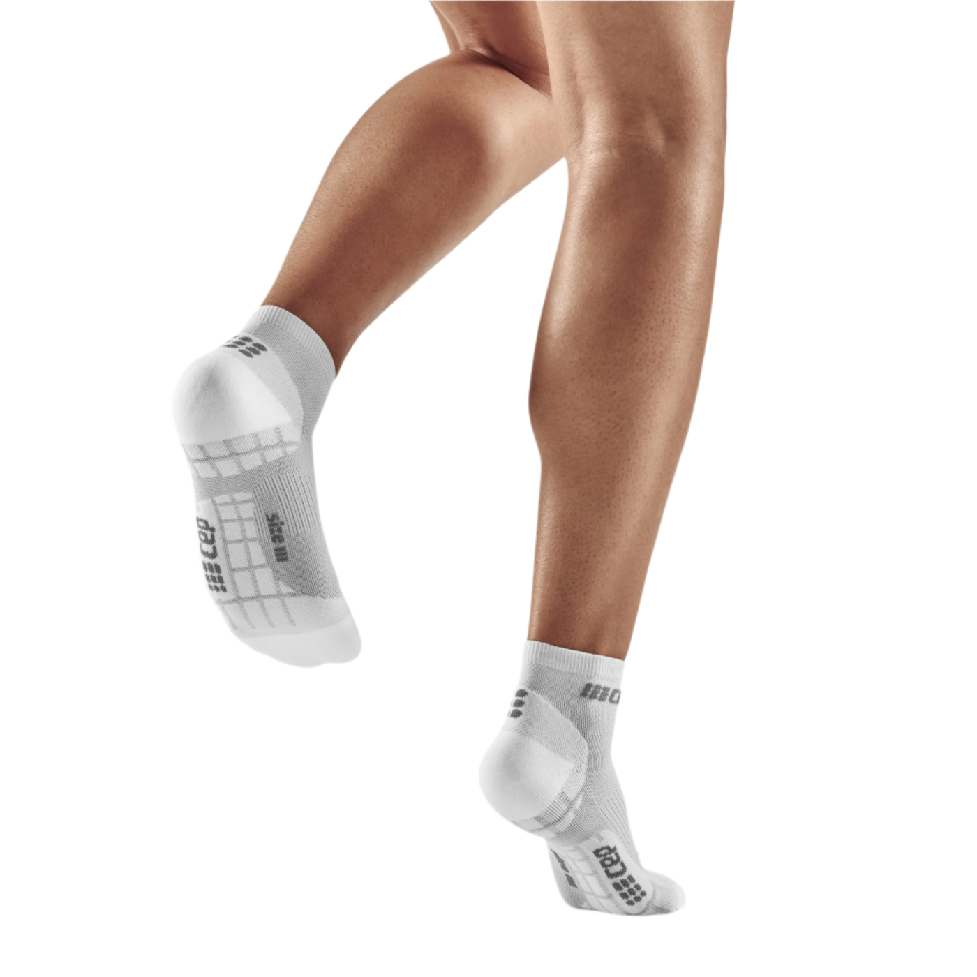 Ultralight Low Cut Compression Socks, Women, Carbon/White, Back View Model