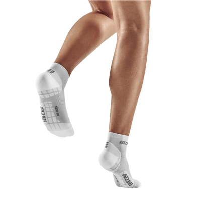 Ultralight Low Cut Compression Socks, Women, Carbon/White, Back View Model