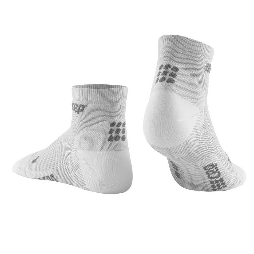 Εξαιρετικά Ελαφριές Κάλτσες Συμπίεσης Χαμηλής Κοπής, Γυναικείες, Carbon/Λευκό, Πίσω Όψη