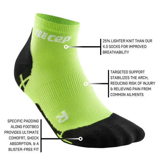 Ultralight Low Cut Compression Socks, Women, Flash Green, Detail