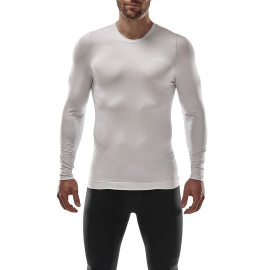 Camisa ultraleve de manga comprida, masculina, branca