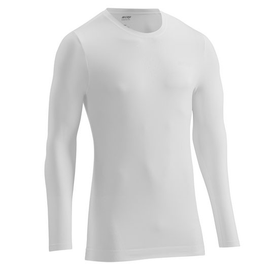 Camisa ultraleve de manga comprida, masculina, branca, vista frontal