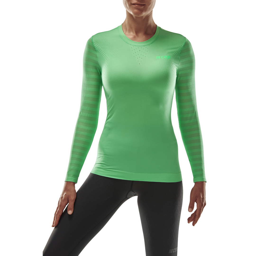Camisa ultraleve de manga comprida, mulher, verde