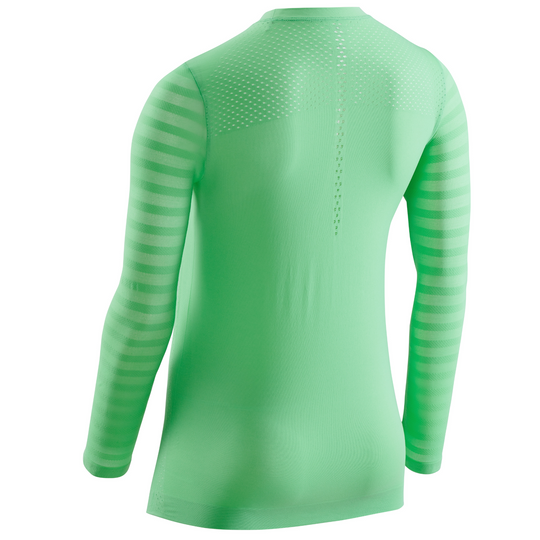 Camisa ultraleve de manga comprida, mulher, verde, vista traseira