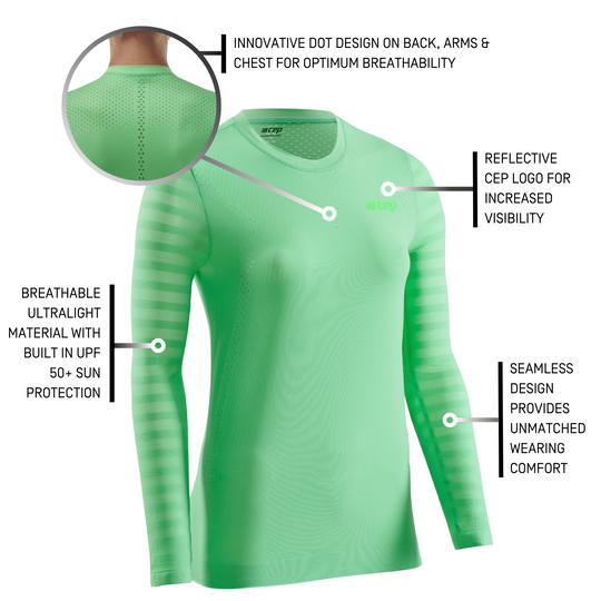 Camisa ultraligera de manga larga, mujer, verde, detalle