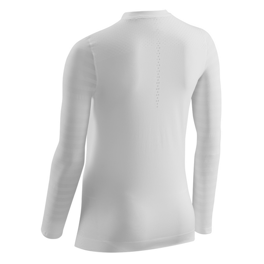 Camisa ultraligera de manga larga, mujer, blanca, vista trasera