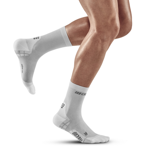 Εξαιρετικά Ελαφριές Κοντές Κάλτσες Συμπίεσης, Ανδρικές, Carbon/Λευκά
