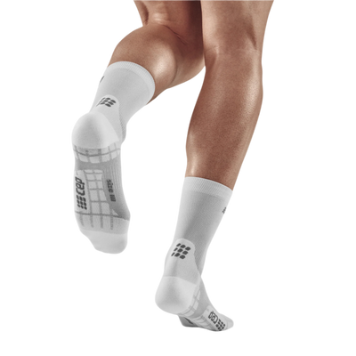 Ultralight Short Compression Socks, Men, Carbon/White, Back View Model