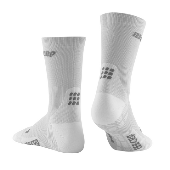Εξαιρετικά Ελαφριές Κοντές Κάλτσες Συμπίεσης, Ανδρικές, Carbon/Λευκό, Πίσω Όψη