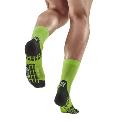 Ultralight Short Compression Socks, Men, Flash Green, Back View Model