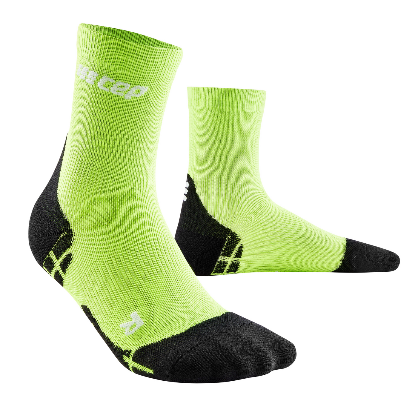 Ultralight Short Compression Socks, Men, Flash Green, Front View