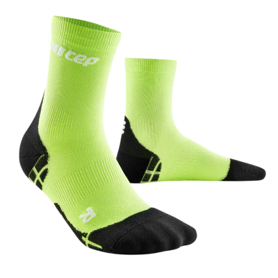 Ultralight Short Compression Socks, Men, Flash Green, Front View