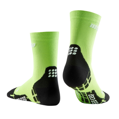 Ultralight Short Compression Socks, Men, Flash Green, Back View