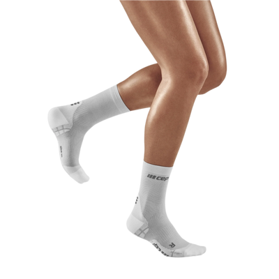 Ultralight Short Compression Socks, Women, Carbon/White