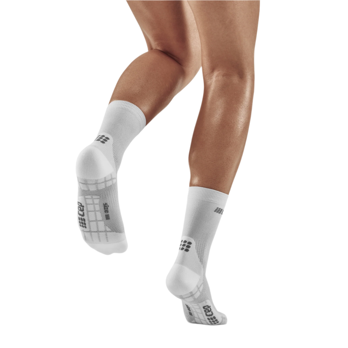 Ultralight Short Compression Socks, Women, Carbon/White, Back View Model