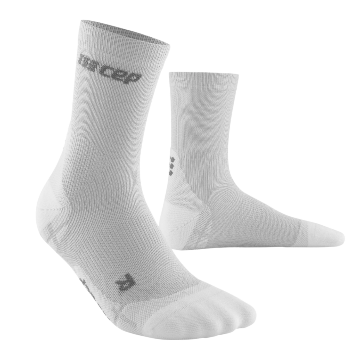 Ultralight Short Compression Socks, Women, Carbon/White, Front View