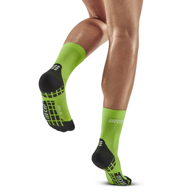 Ultralight Short Compression Socks, Women, Flash Green, Back View Model