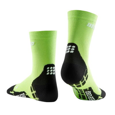 Ultralight Short Compression Socks, Women, Flash Green, Back View