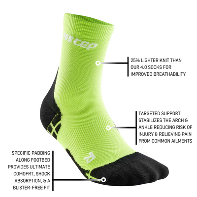 Ultralight Short Compression Socks, Women, Flash Green, Detail