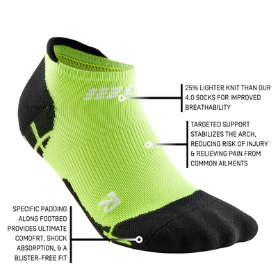 Ultralight No Show Compression Socks, Women, Flash Green, Detail