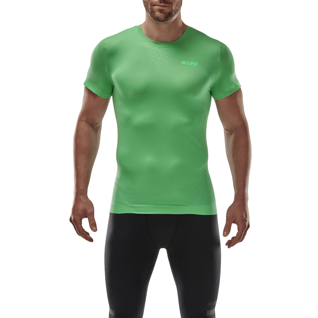 Camisa ultraleve de manga curta, homem, verde